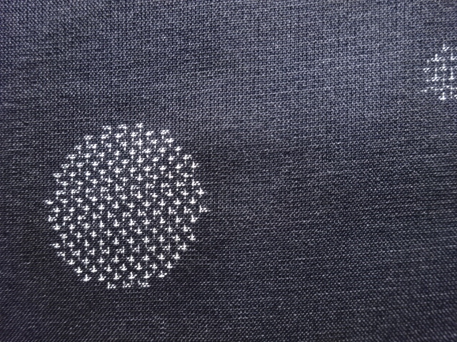 アンティーク　水玉模様織り出し本場夏大島紬着物